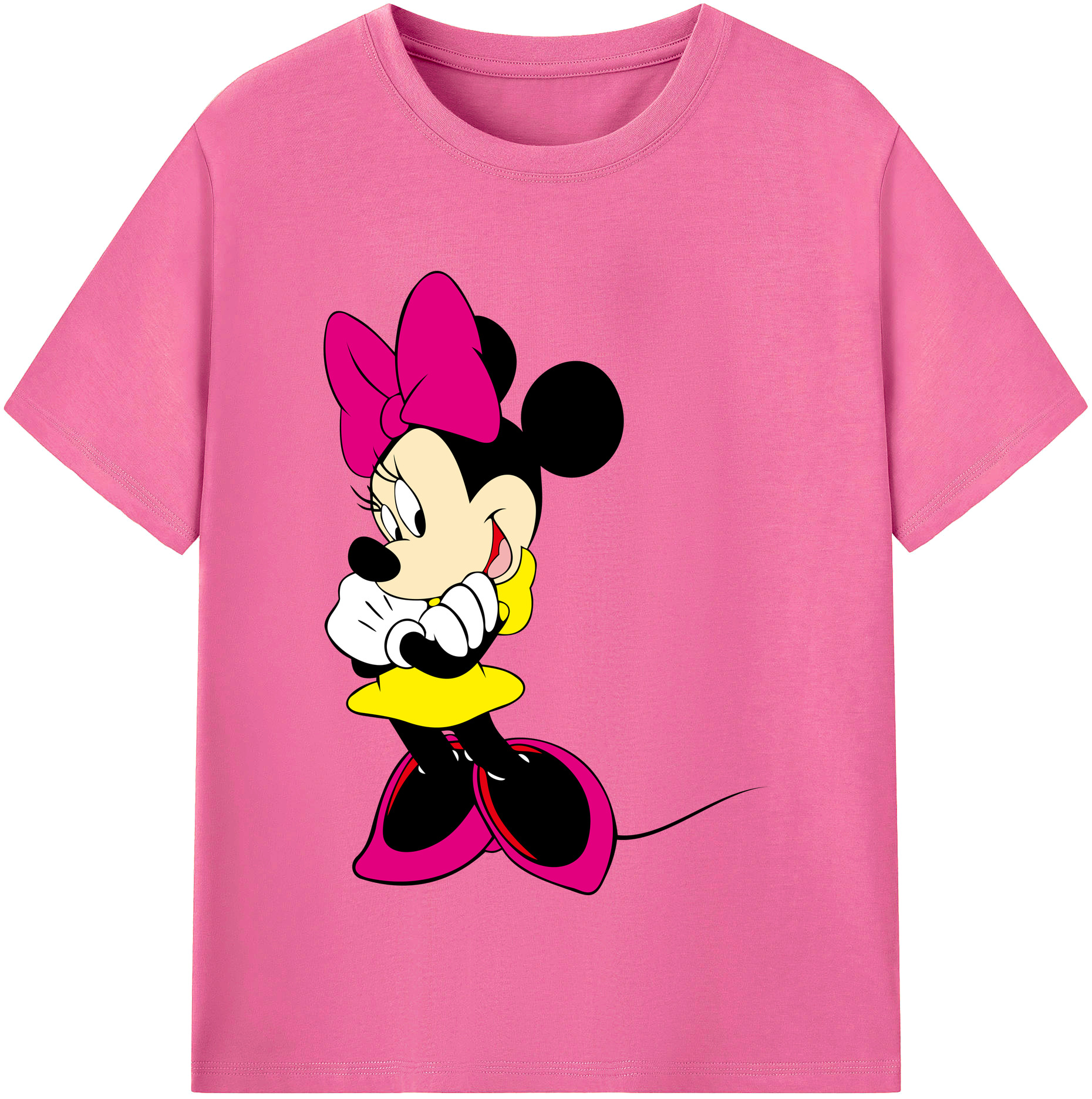 （画像用） ミッキーマウス Mickey Mouse レディースカジュアルプリントTシャツ（綿100％）